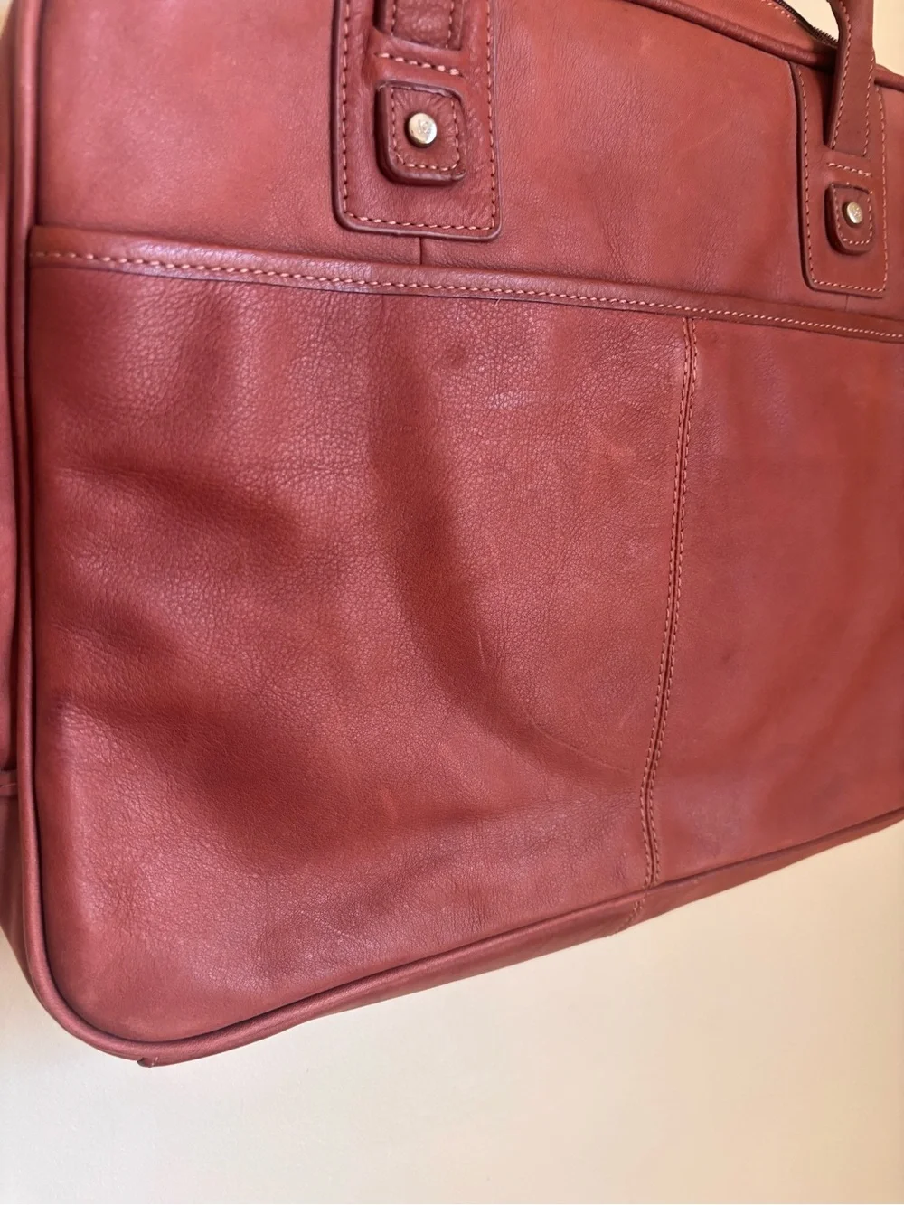 New Liz Claiborne Leather Laptop Case bag carrier Brown Brandy Color